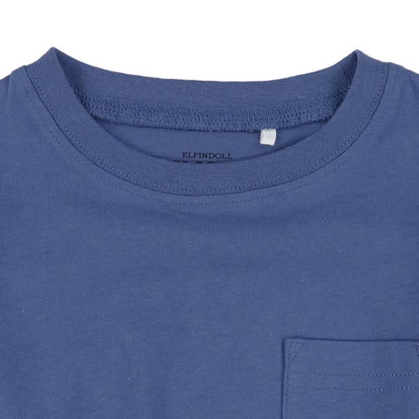 袖レイヤード風胸ポケット付き長袖Tシャツ（ブラック・ベージュ・グリーン・ブルー）