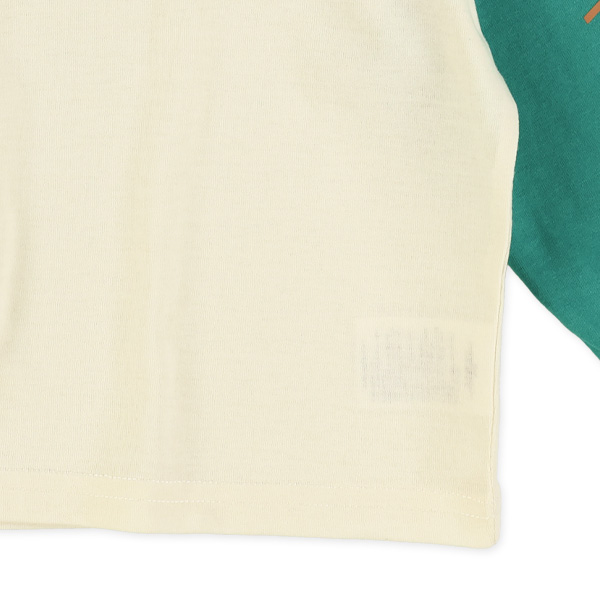 袖ワッペン風ラグラン長袖Tシャツ
