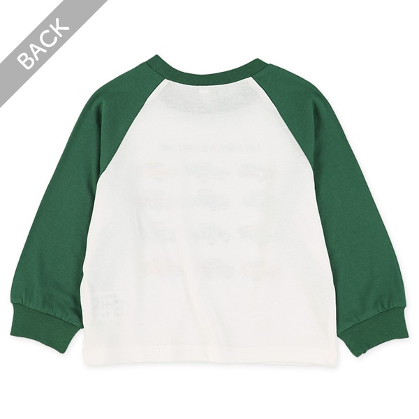 くるまプリントラグラン長袖Tシャツ