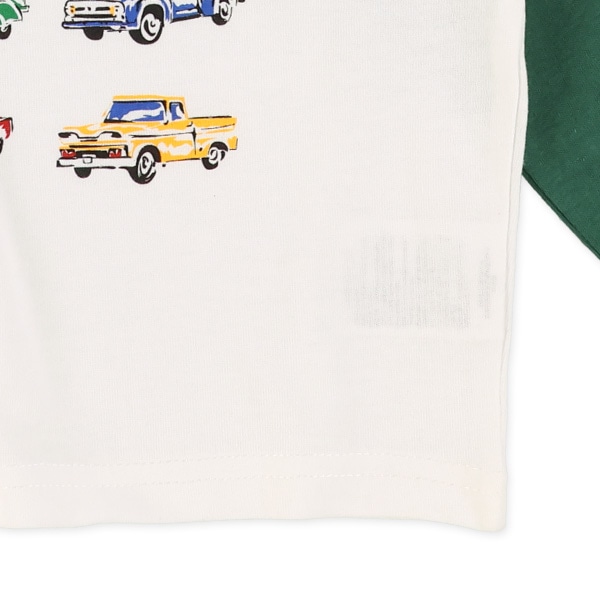 くるまプリントラグラン長袖Tシャツ