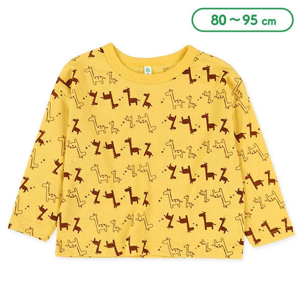 きりん総柄長袖Tシャツ