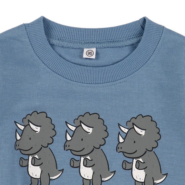 裏毛アニマル前後プリント薄手トレーナー