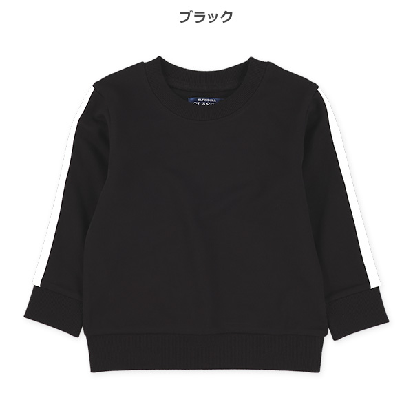 裏毛袖ライン薄手トレーナー