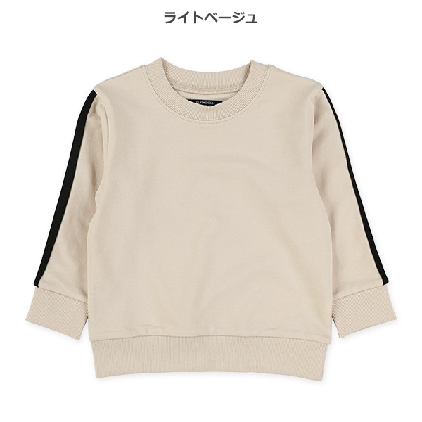 裏毛袖ライン薄手トレーナー