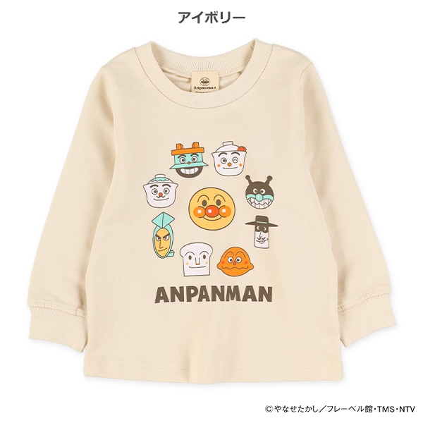 裏毛プリント薄手トレーナー（アンパンマン）