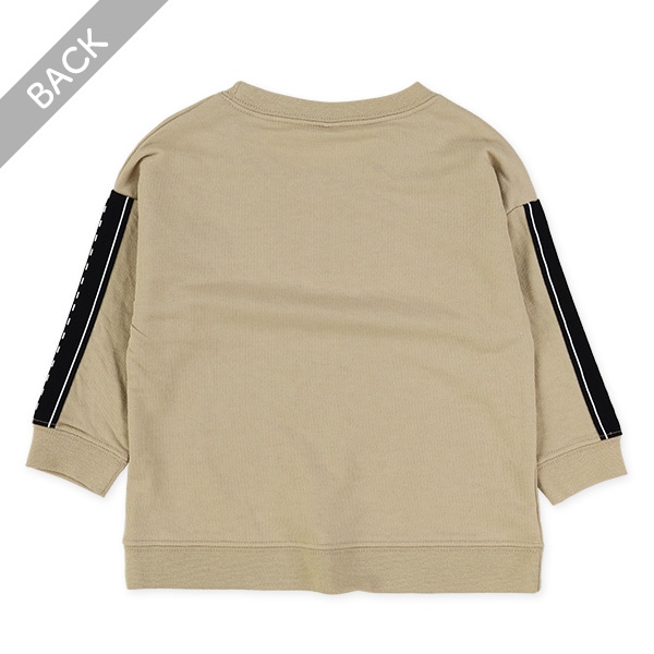 裏毛のりもの刺繍袖プリント薄手トレーナー