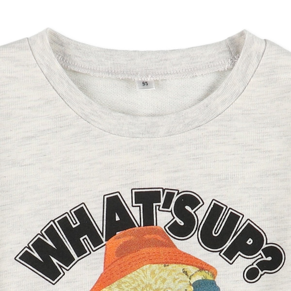 ミニ裏毛くま前後プリントレイヤード風長袖Tシャツ