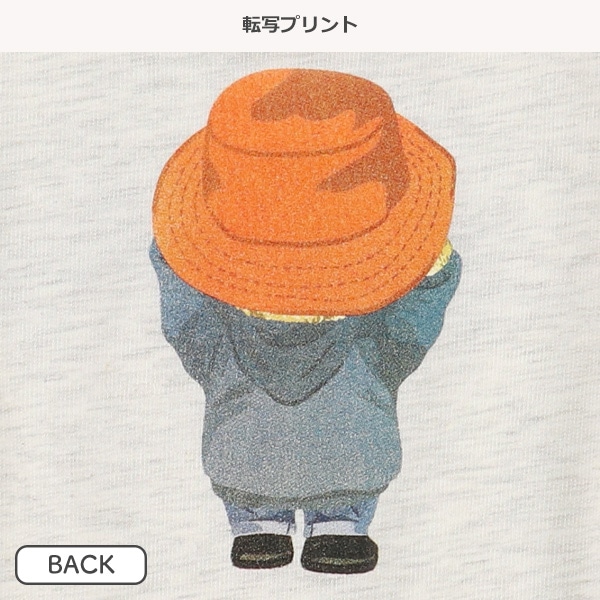 ミニ裏毛くま前後プリントレイヤード風長袖Tシャツ