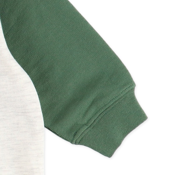 裏毛袖配色はたらくくるまモチーフ付き長袖Tシャツ