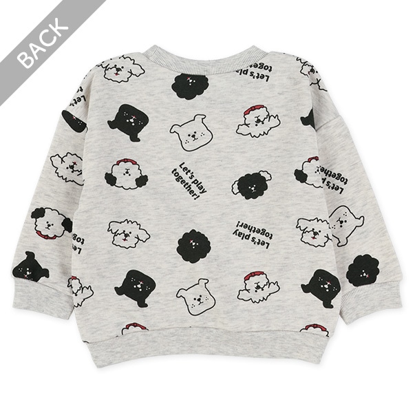 裏毛汽車・いぬ総柄トレーナー