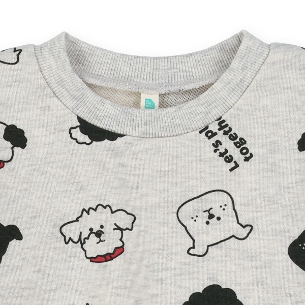 裏毛汽車・いぬ総柄トレーナー