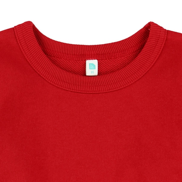 裏毛袖ボーダーレイヤード風トレーナー