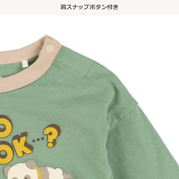 発泡プリントアニマル長袖Tシャツ