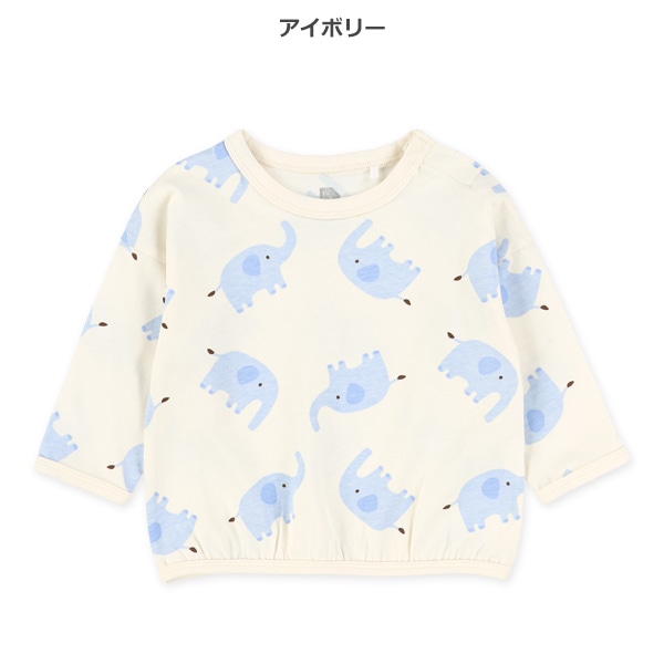 どうぶつ総柄長袖Tシャツ
