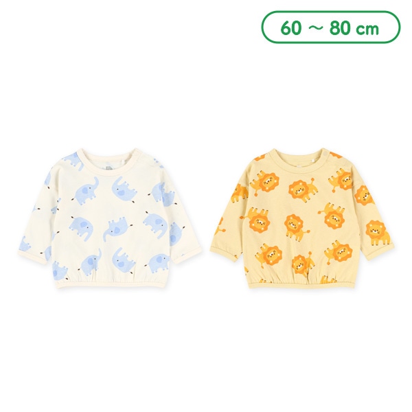 どうぶつ総柄長袖Tシャツ