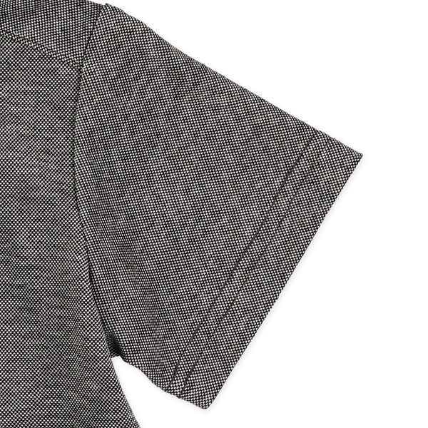 チェック柄ネクタイ付き半袖ポロシャツ