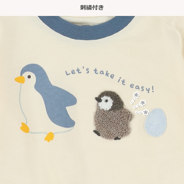 刺繍アニマル長袖Tシャツ