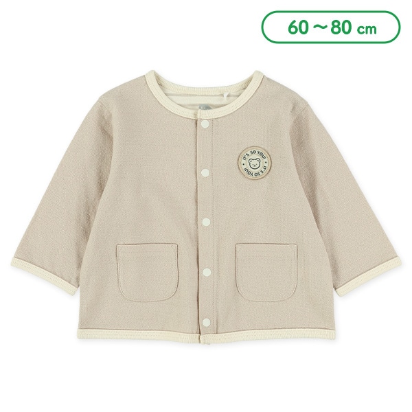 梨地ワッペンカーディガン