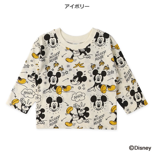 ミッキーマウス プリント 長袖シャツ