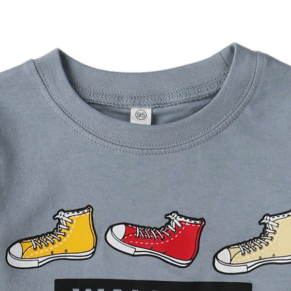 スニーカーロゴレイヤード風長袖Tシャツ