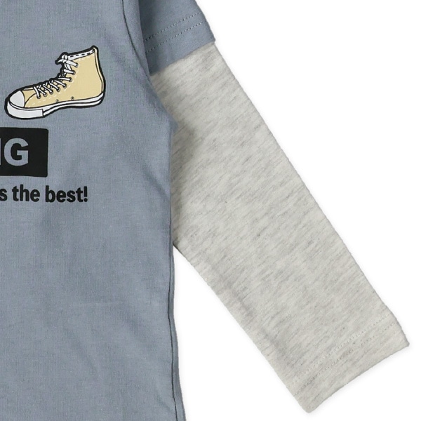スニーカーロゴレイヤード風長袖Tシャツ