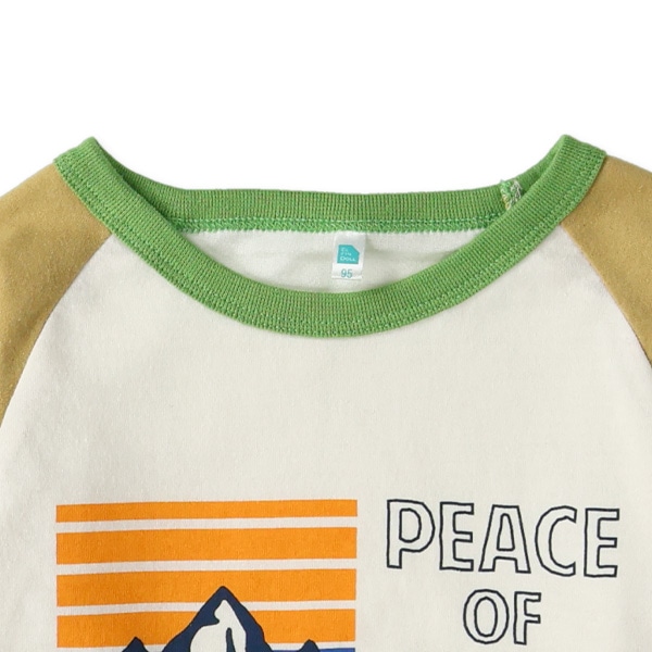 山柄ラグラン長袖Tシャツ