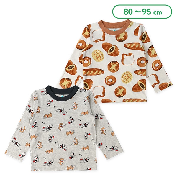 パン・いぬ総柄長袖Tシャツ