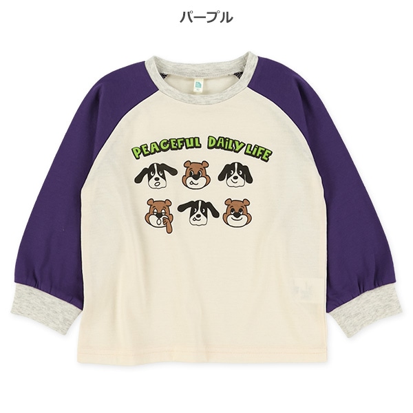 くま・いぬラグラン長袖Tシャツ