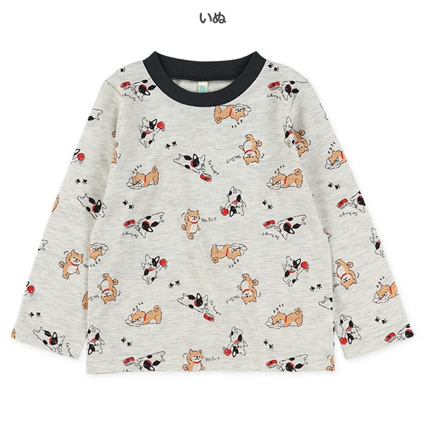 パン・いぬ総柄長袖Tシャツ
