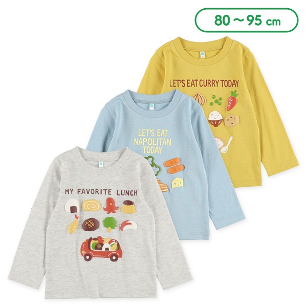 発泡プリント長袖Tシャツ