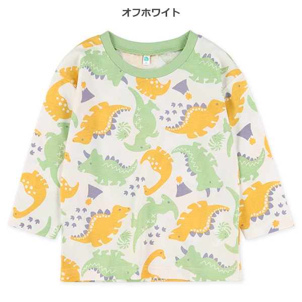 カラフル恐竜長袖Tシャツ