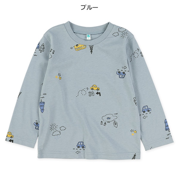 おでかけモチーフ総柄長袖Tシャツ