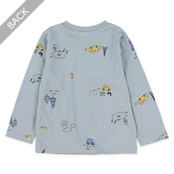 おでかけモチーフ総柄長袖Tシャツ