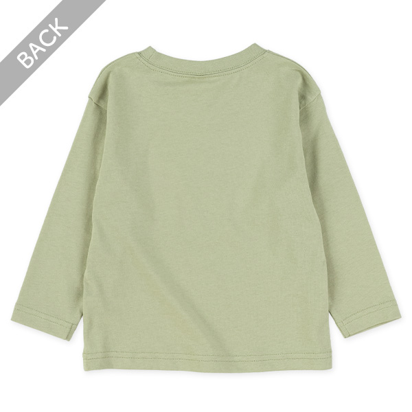 恐竜ステッチ刺繍長袖Tシャツ