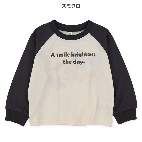 配色ロゴワッペン風プリント長袖Tシャツ