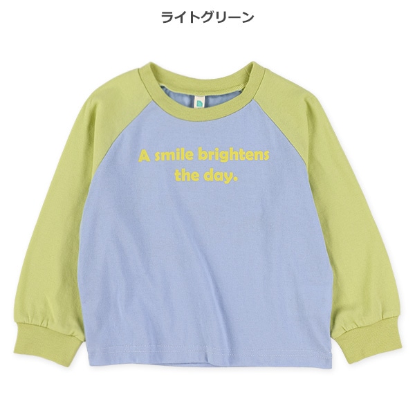配色ロゴワッペン風プリント長袖Tシャツ