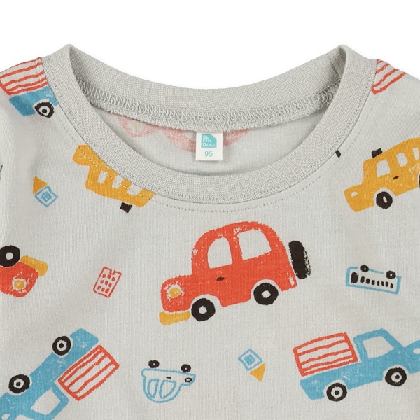 恐竜・くるまカラフル長袖Tシャツ