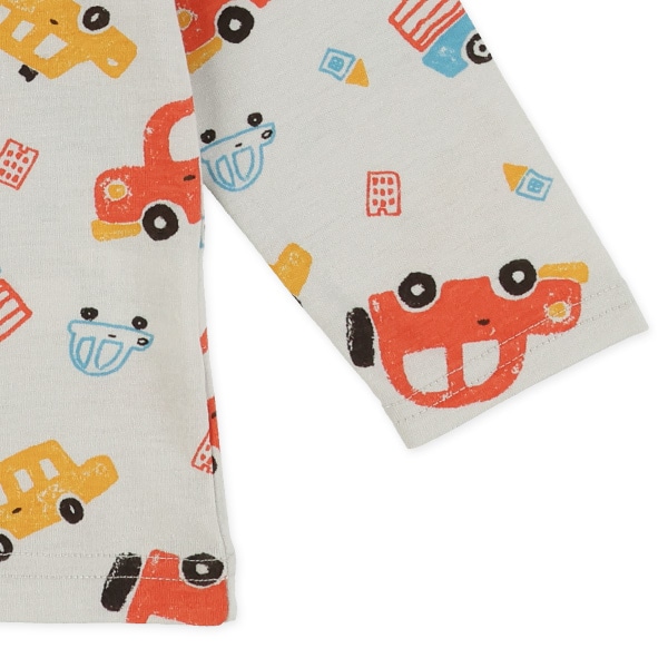 恐竜・くるまカラフル長袖Tシャツ