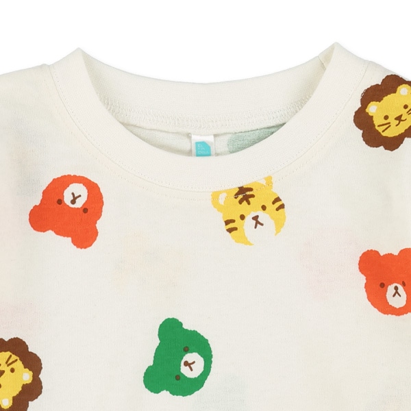 くま総柄長袖Tシャツ