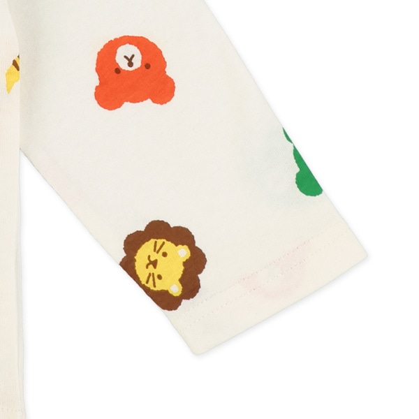 くま総柄長袖Tシャツ