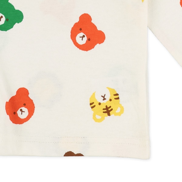 くま総柄長袖Tシャツ