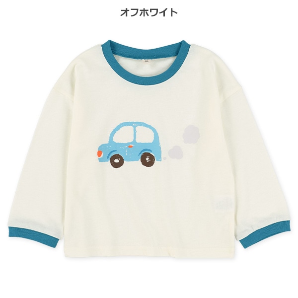 くるまプリント長袖Tシャツ