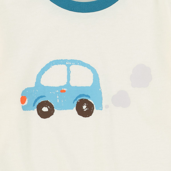 くるまプリント長袖Tシャツ