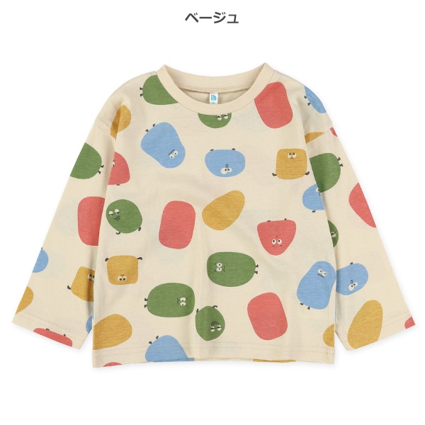 総柄ワイド長袖Tシャツ