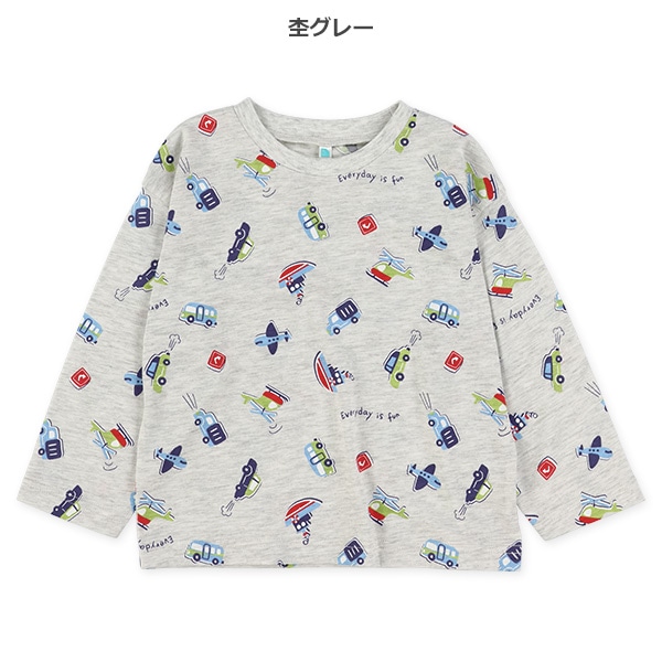 総柄ワイド長袖Tシャツ