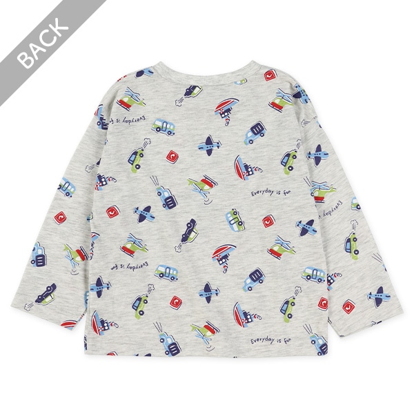 総柄ワイド長袖Tシャツ