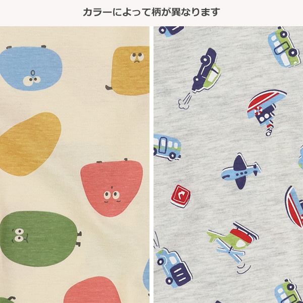 総柄ワイド長袖Tシャツ