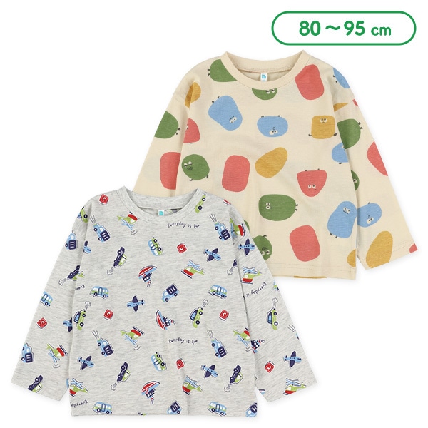 総柄ワイド長袖Tシャツ