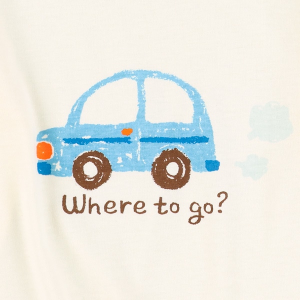 くるまプリント長袖Tシャツ