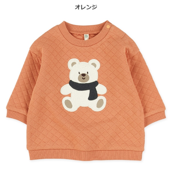 キルトくまアップリケ付きトレーナー